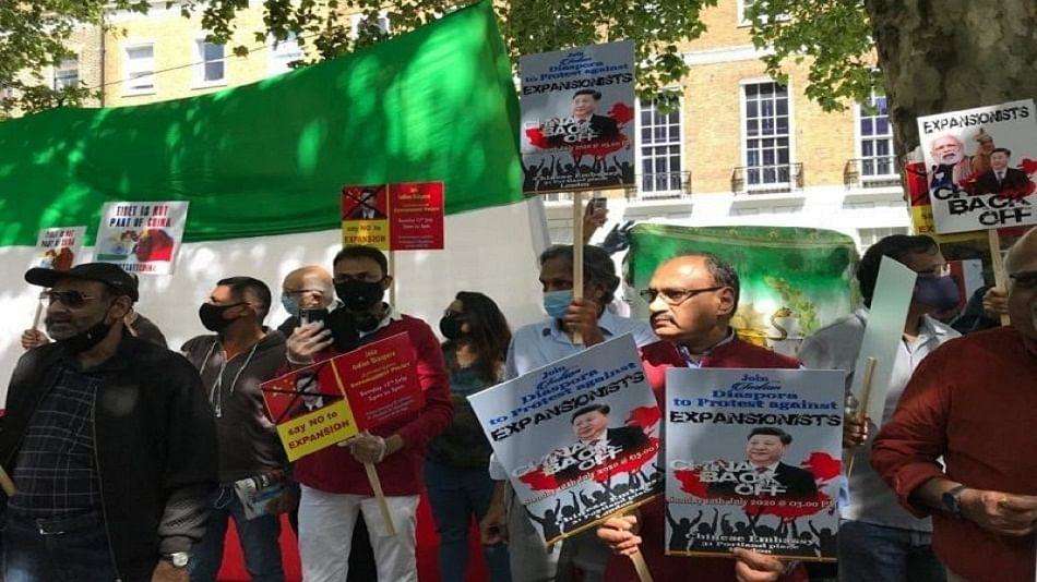 लंदन में चीन के खिलाफ प्रदर्शन में भारतीयों के साथ पाकिस्तानियों ने गाया वंदे मातरम