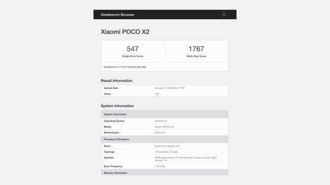 Xiaomi Poco X2 को बेंचमार्क की साइट पर लिस्ट किया, जानें 