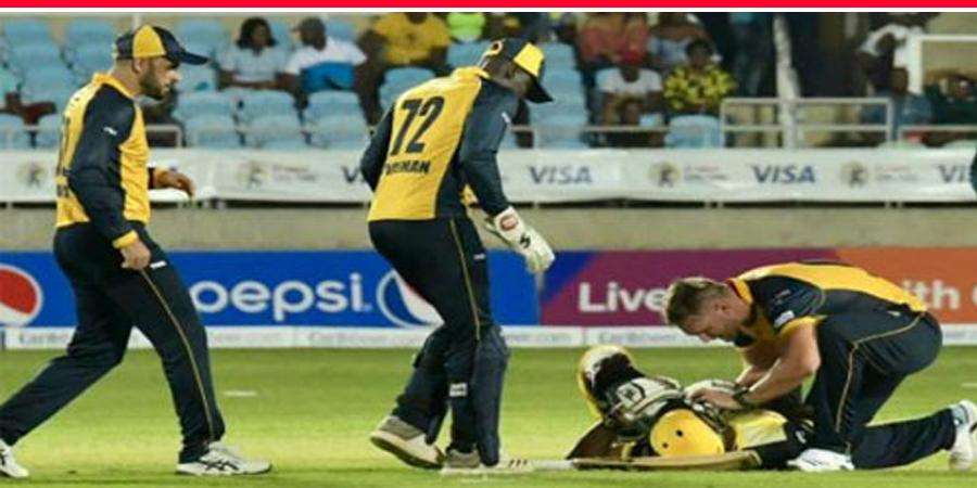 आंद्रे रसेल को सीपीएल के दौरान सिर पर गेंद लगी