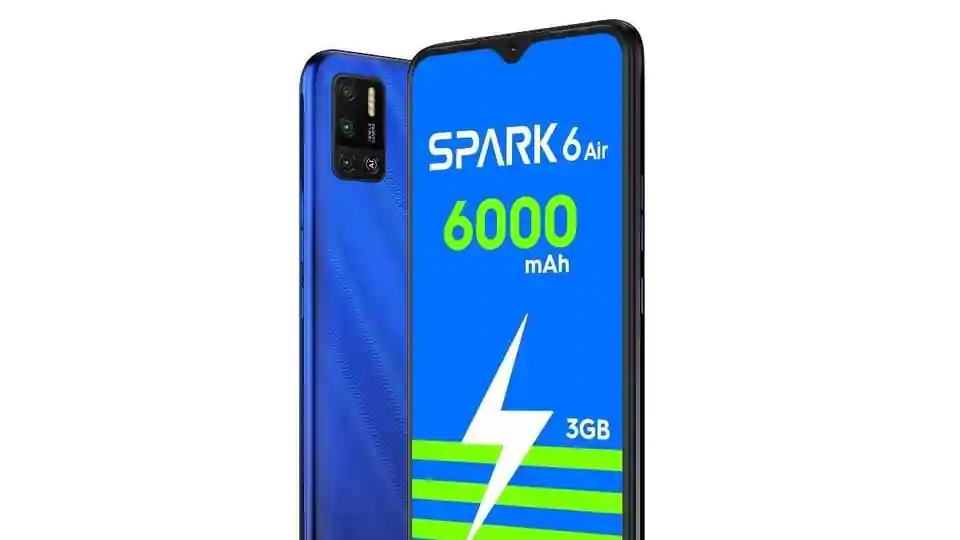 3GB + 64GB स्टोरेज और 6000 mAH बैटरी वाले Tecno Spark 6 Air को खरीदें 8,999 रूपये में, जानें फीचर्स