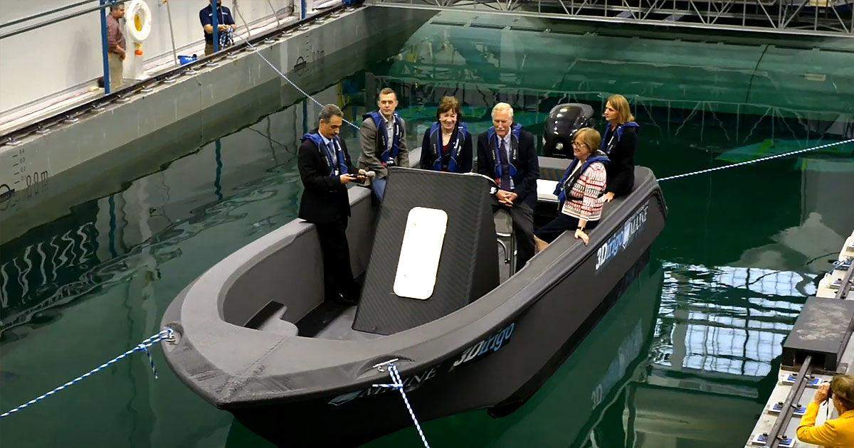 दुनिया की सबसे बड़ी 3 डी-प्रिंटेड नाव बनाई गई है