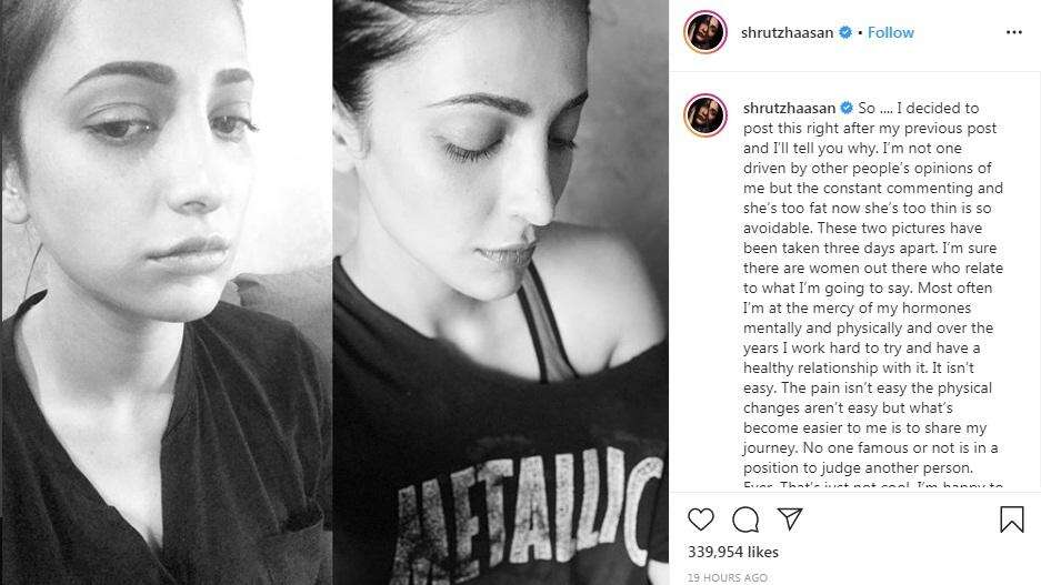 इमोशनल पोस्ट शेयर कर श्रुति हासन ने कर दी ट्रोलर्स की बोलती बंद