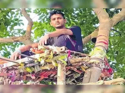कोविड पॉजिटिव Telangana के एक युवा ने 11 दिन पेड़ पर बिताए