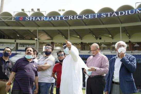 IPL 2020 को लेकर  एक्शन में दिखे  BCCI अध्यक्ष Sourav Ganguly, शारजाह स्टेडियम का किया दौरा