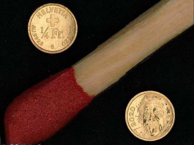स्विटरलैंड ने सबसे छोटे सोने का सिक्का बनाने का वर्ल्ड रिकॉर्ड बनाया