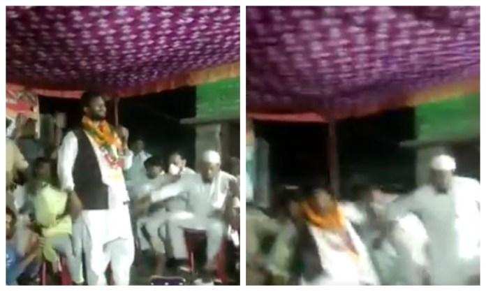 Bihar : नेता गिराने की बात करते खुद गिर पड़े, वीडियो वायरल