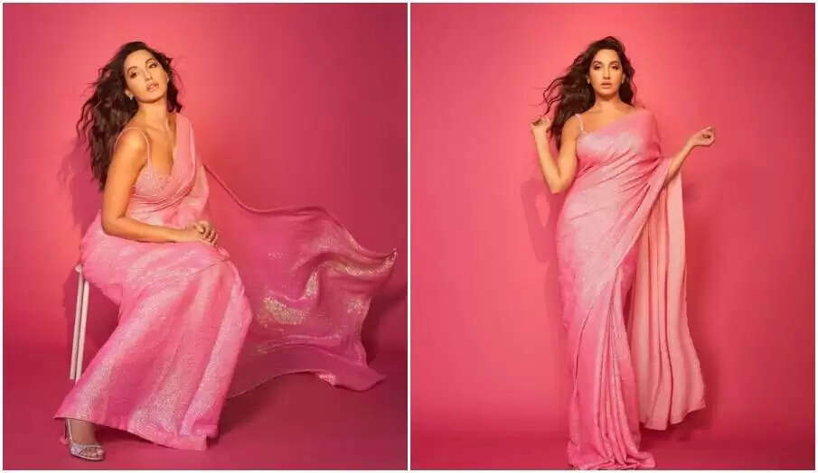 Nora Fatehi’s sari look went viral, looked completely different in pink sari