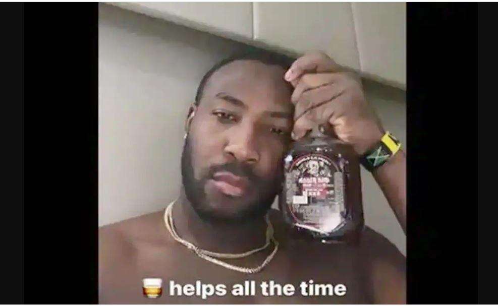 IPL 2021:   धाकड़ खिला़ड़ी आंद्रे रसेल मैचों के दौरान पी  रहे हैं शराब , खुद शेयर की तस्वीर