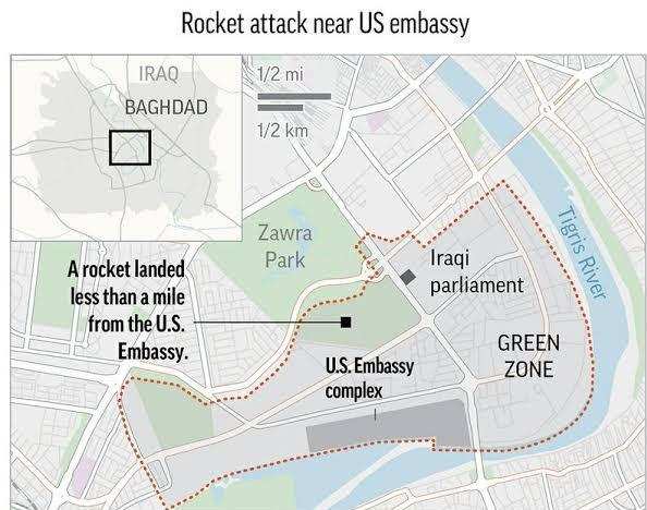 इराक में अमेरिकी दूतावास को निशाना बनाकर किया गया हमला