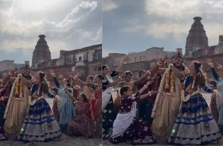 Viral Video: वृंदावन में विदेशी महिला का देसी अंदाज, भारतीय पति और सहेलियों के साथ मनमोहक डांस देख हो जाएंगे मंत्रमुग्ध&nbsp;