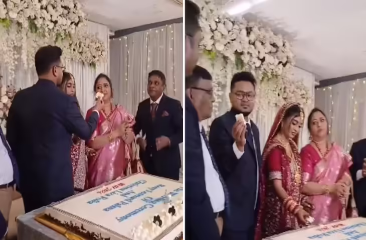 शादी के बाद दूल्हे ने पहले मां को खिलाया केक, दुल्हन देखती रह गई,&nbsp;वीडियो देखकर सोशल मीडिया पर छिड़ गई तीखी बहस