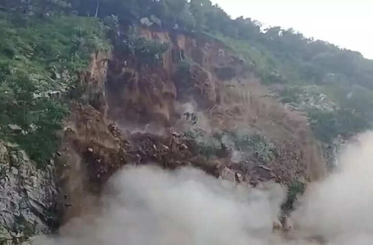 मूसलाधार बारिश से बभनबे पहाड़ पर बड़ा भूस्खलन, 10 हजार वर्गफीट हिस्सा खिसका