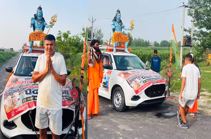VIDEO: भक्ति की अनोखी मिसाल! कांवड़िए ने पैरों से नहीं बल्कि कार खींचकर पूरी की हरिद्वार से अलीगढ़ तक की यात्रा