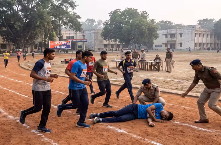 होमगार्ड भर्ती की दौड़ के आखिरी राउंड में गश खाकर गिरा अभ्यर्थी, हार्ट अटैक से मौत