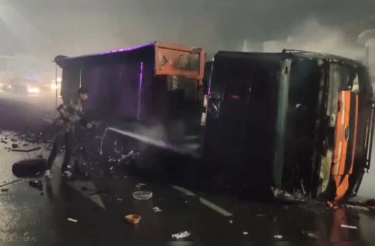 भरतपुर में दर्दनाक हादसा, कोयले से भरे ट्रेलर में लगी आग; ड्राइवर की जिंदा जलकर मौत