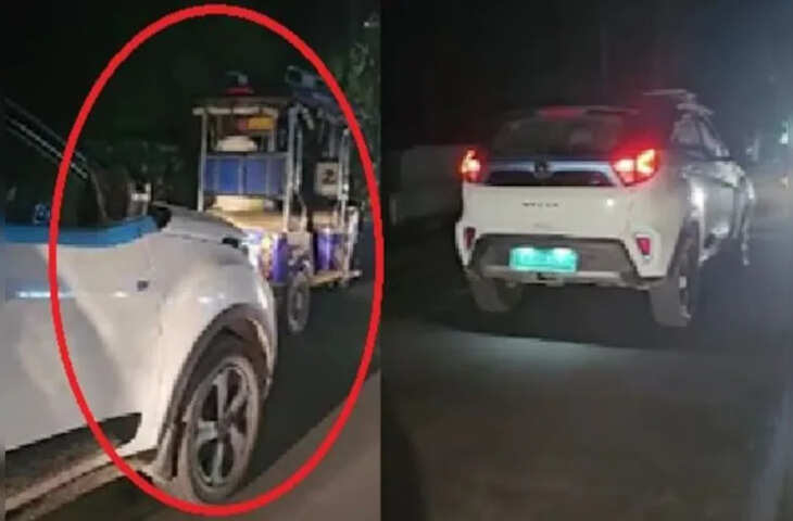जब बीच सड़क पर बंद हुई 15 लाख की EV कार के लिए 'सुपरहीरो' बना ई-रिक्शा...लोगों ने ली मौज