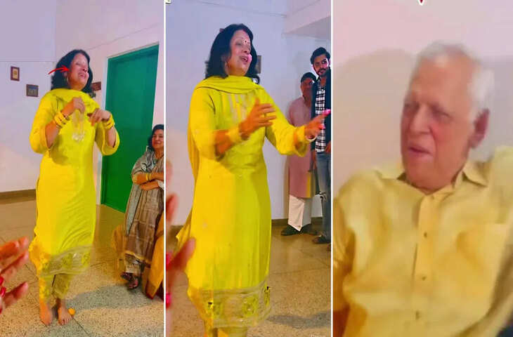 प्री-वेडिंग फंक्शन में 65 वर्षीय महिला का रोमांटिक अंदाज, 73 वर्षीय पति का रिएक्शन वायरल