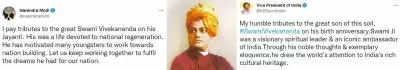Swami Vivekananda की जयंती पर प्रधानमंत्री मोदी, नायडू ने दी श्रद्धांजलि