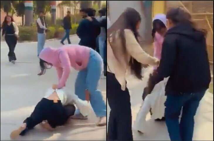 AMITY कैंपस में कलेश! दो लड़कियों के बीच हुई भयंकर मारपीट का VIDEO Viral, बाल खींच-खींचकर हुई लड़ाई 