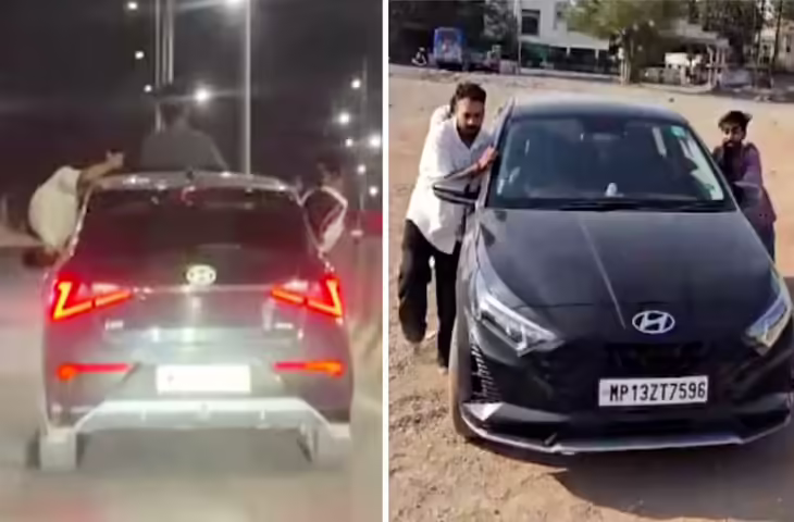 इंदौर में स्टंटबाजी करने वाले युवकों पर पुलिस की सख्त कार्रवाई, थाने में मंगवाई माफी और कार जब्त