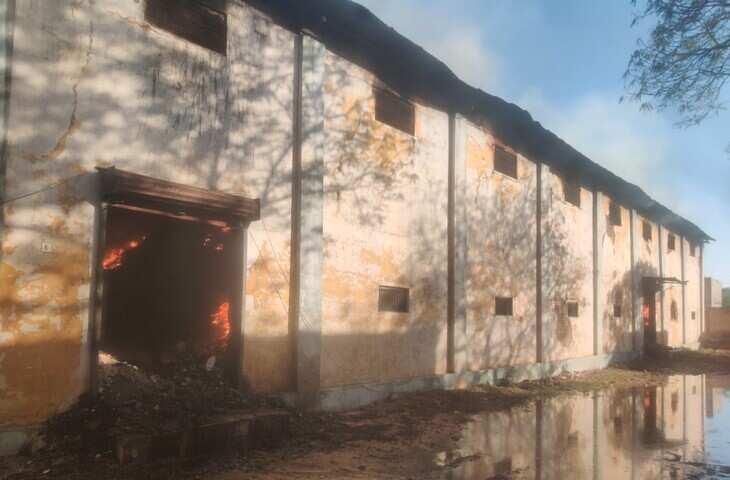 बीकानेर में एफसीआई गोदाम में भीषण आग, वीडियो में देंखे लाखों किलो मूंगफली जलकर राख