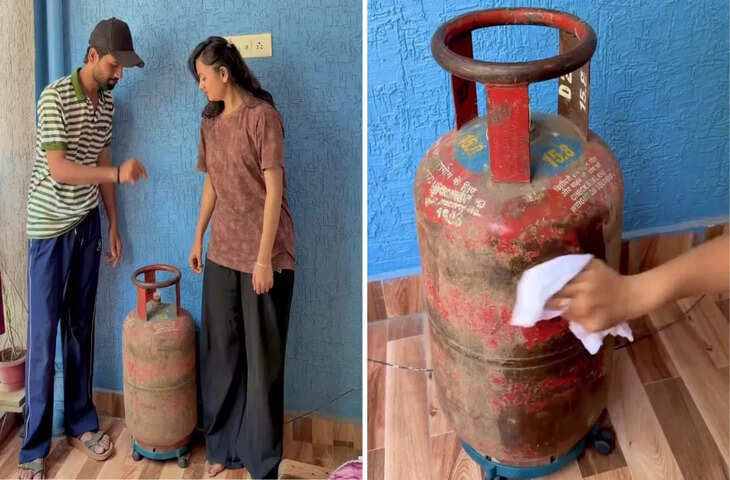 Viral Video: गीले कपड़े से चेक करें LPG सिलेंडर में बची गैस, देसी ट्रिक ने इंटरनेट पर मचा दी धूम​​​​​​​