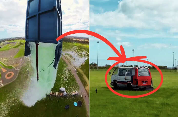 कार के ऊपर गिराएंगे 2 टन पानी तो क्या होगा? अंजाम देख उड़े लोगों के होश, Viral Video