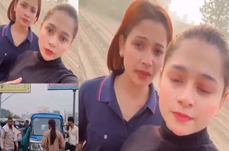 दिल्ली-मुरादाबाद हाइवे पर दो बहनों और ऑटो ड्राइवर के बीच झगड़ा, वीडियो वायरल