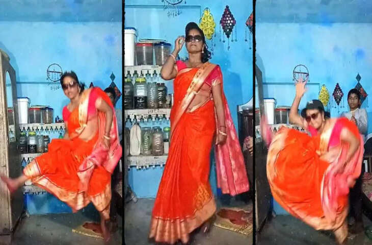 टोपी-चश्मा लगाकर लाल साड़ी में आंटी ने किया ऐसा हाहाकारी डांस, देख लोगों के उड़ गए तोते