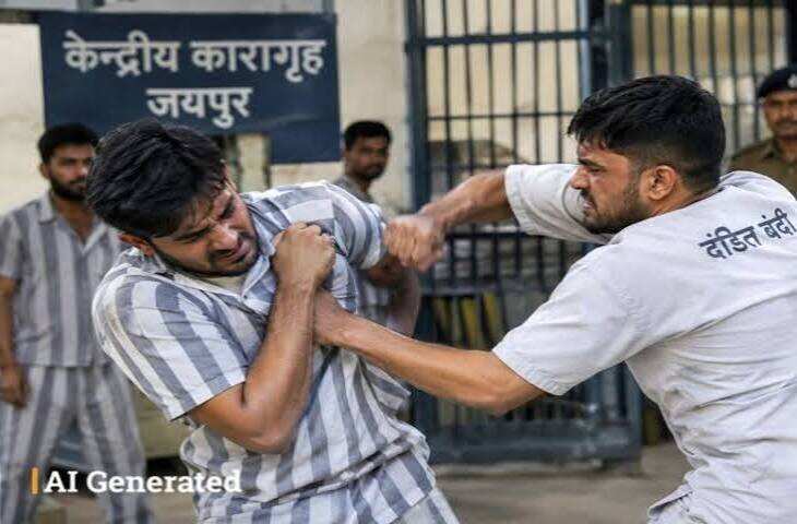 जयपुर सेंट्रल जेल में बंदियों के बीच मारपीट, फुटेज में देंखे पानी की बोतल भरने से मना करने पर विचाराधीन बंदी से की मारपीट