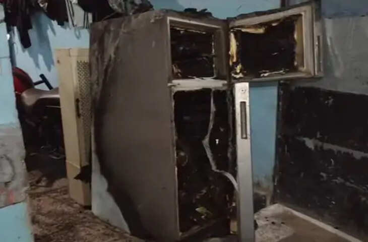 सागर में फ्रिज के कंप्रेसर में ब्लास्ट, मकान में लगी आग; खाना बना रही महिला ने बाहर भागकर बचाई जान