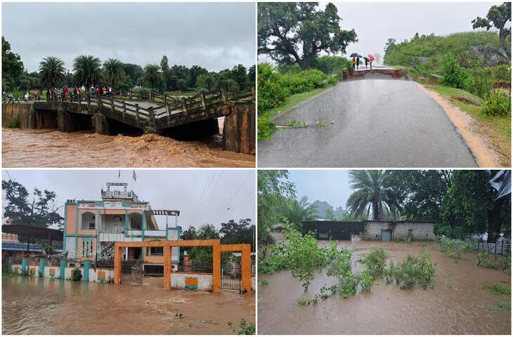 बस्तर में मूसलाधार बारिश से तबाही, हाईवे-30 बंद, कई नदियां खतरे के निशान पर