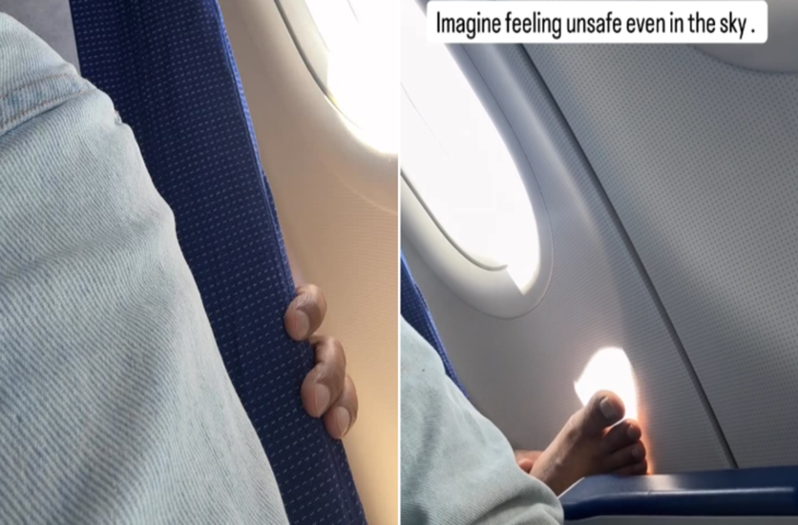 कभी हाथ तो कभी पैर&hellip; फ्लाइट में अनसेफ महसूस कर रही लड़की ने की शिकायत, फिर भी नहीं रुका पैसेंजर; VIDEO वायरल