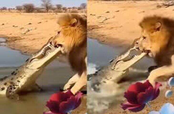 Viral Video: नदी पार कर रहा था बब्बर शेर तभी मगरमच्छ ने किया अचानक हमला, खतरनाक झड़प देख उड़ जाएंगे होश&nbsp;