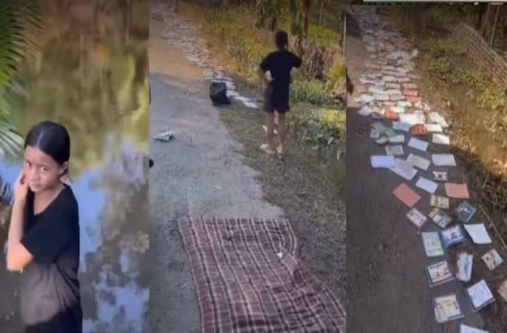 बाढ़ में भी नहीं टूटा हौसला, सड़क किनारे किताबें सुखाती बच्ची का वीडियो वायरल, लोगों ने किया सलाम