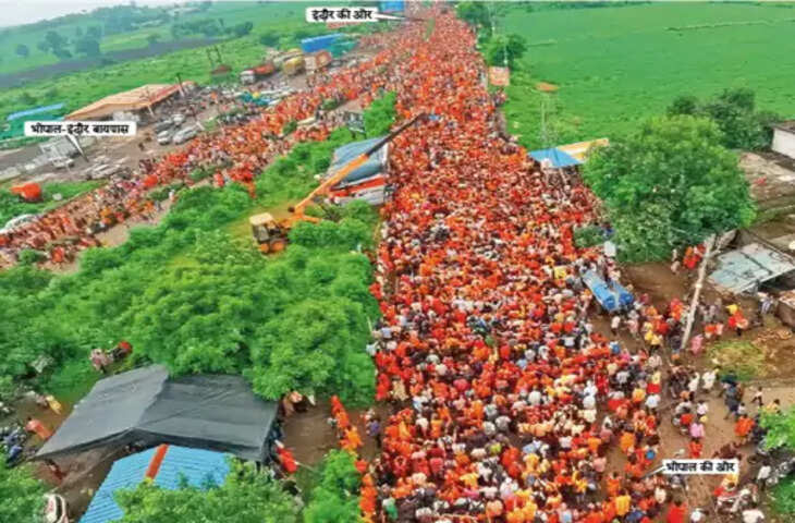 कांवड़ यात्रा की भीड़ से भोपाल-इंदौर हाईवे पर बढ़ी परेशानी: डायवर्जन के कारण यात्रियों को करना पड़ा लंबा सफर