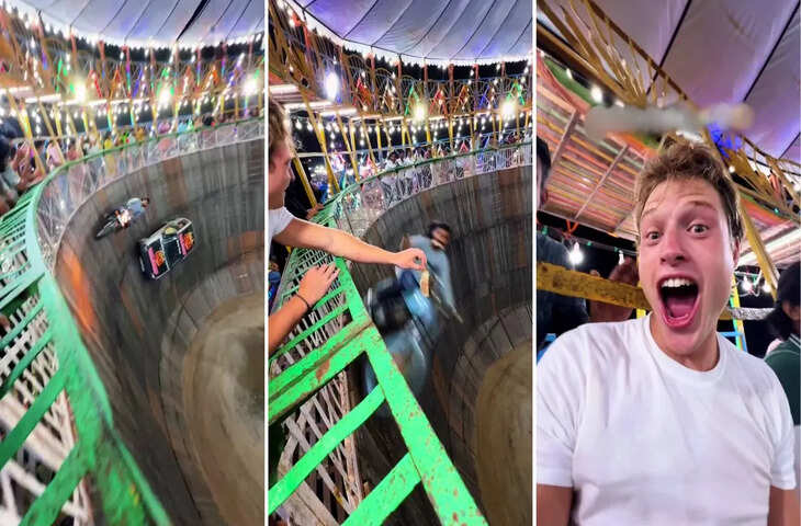 v&lsquo;मौत का कुआं&rsquo; देख विदेशी कंटेंट क्रिएटर रह गया हैरान, वीडियो वायरल