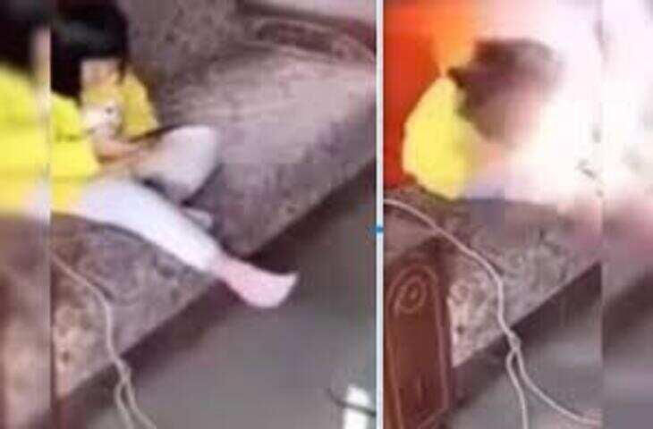 बच्ची के हाथ में फटा मोबाइल मां ने छूते ही हुआ दूसरा धमाका, देखें डरावना VIDEO