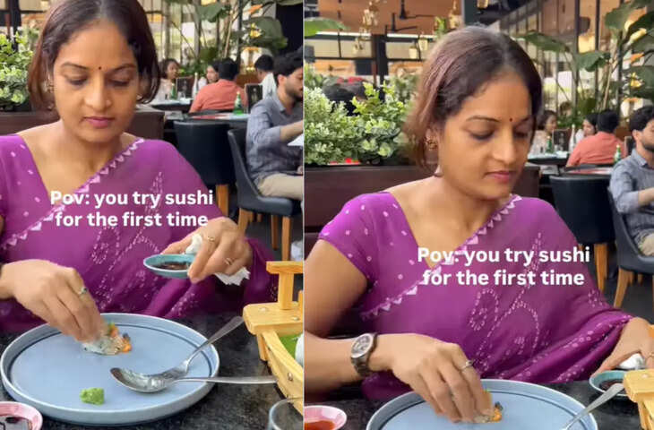 Sushi के साथ दाल चावल खाती महिला का वीडियो वायरल, ये देखकर तो जापानियों के उड़ जाएंगे तोते&nbsp;