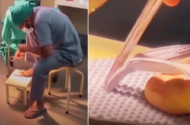 इन दिनों सोशल मीडिया पर एक हैरान करने वाला, लेकिन काफी वायरल हो रहा वीडियो सामने आया है, जिसमें कथित रूप से एक मेडिकल स्टूडेंट को सर्जिकल उपकरणों की मदद से अपनी टूटी हुई चप्पल को जोड़ते हुए देखा जा सकता है। वीडियो देखने में तो मज़ाकिया लग सकता है, लेकिन इसकी गंभीरता कहीं ज्यादा है &mdash; क्योंकि इसमें जिस सर्जिकल सूई और धागे का इस्तेमाल किया गया है, वो असल में इंसानों के ऑपरेशन यानी टांके लगाने के लिए प्रयोग होता है।  वीडियो में क्या है? यह वायरल वीडियो अस्पताल के एक वार्ड से फिल्माया गया लगता है। इसमें साफ देखा जा सकता है कि एक मरीज बेड पर लेटा हुआ है और उसके पैरों के पास एक स्टूल पर मेडिकल स्टूडेंट बैठा है। छात्र के कपड़े नीले रंग के हैं, जो आमतौर पर मेडिकल स्टाफ द्वारा ड्यूटी के दौरान पहने जाते हैं। छात्र पूरी एकाग्रता के साथ अपनी टूटी चप्पल को सर्जिकल सुई और टांके लगाने वाले धागे से सिल रहा है &mdash; मानो वो किसी जूते की मरम्मत नहीं बल्कि किसी छोटी सर्जरी को अंजाम दे रहा हो।  यह वीडियो हॉस्पिटल स्टाफ के किसी सदस्य द्वारा ही शूट किया गया है, और फिर इसे सोशल मीडिया पर अपलोड किया गया। देखते ही देखते यह वायरल हो गया और इंस्टाग्राम, फेसबुक और ट्विटर जैसी तमाम सोशल मीडिया साइट्स पर शेयर किया जाने लगा।  लोगों की प्रतिक्रिया वीडियो को देखकर लोगों ने हल्के-फुल्के अंदाज में कमेंट किए। इंस्टाग्राम पर एक यूजर ने लिखा, "डॉक्टर से मोची तक का सफर," तो वहीं दूसरे यूजर ने हंसते हुए कमेंट किया, "भाई अभी प्रैक्टिस कर रहा है, पहले चप्पल, फिर ऑपरेशन।"  कई यूजर्स ने इसे मजेदार और क्रिएटिव बताया, जबकि कुछ ने इस पर सवाल भी उठाए कि क्या अस्पताल जैसे संवेदनशील वातावरण में इस तरह की लापरवाही उचित है?  मजाक से आगे की बात विडंबना यह है कि इतने गंभीर उपकरण &mdash; जिनका इस्तेमाल सर्जरी में होता है &mdash; को इस तरह आम घरेलू कार्य में प्रयोग करना अस्पताल की व्यवस्था और संक्रमण नियंत्रण पर सवाल खड़े करता है। अगर यही सूई और धागा फिर से किसी मरीज के टांके लगाने के लिए उपयोग में लाया गया, तो इससे संक्रमण फैलने का गंभीर खतरा हो सकता है।  मेडिकल एथिक्स और हाइजीन के लिहाज से यह घटना बेहद चिंता का विषय है। अस्पतालों में हर उपकरण को डिस्पोजेबल या स्टरलाइज करने की सख्त नीति होती है, और उसका अनुचित प्रयोग स्वास्थ्य सुरक्षा को खतरे में डाल सकता है।  किस अस्पताल का है मामला? वीडियो में जगह या अस्पताल का नाम स्पष्ट नहीं है, और न ही इस बात की पुष्टि हुई है कि यह वीडियो किस देश या राज्य से आया है। लेकिन अंदाजा लगाया जा रहा है कि यह किसी सरकारी अस्पताल या मेडिकल कॉलेज का वार्ड हो सकता है, जहां मेडिकल छात्र अपनी ड्यूटी पर थे।  स्वास्थ्य मंत्रालय या संबंधित मेडिकल संस्था की ओर से इस वीडियो पर फिलहाल कोई आधिकारिक प्रतिक्रिया नहीं आई है, लेकिन अगर यह मामला भारत से जुड़ा हुआ निकलता है, तो जांच की संभावना जरूर बन सकती है।  सर्जिकल उपकरणों का गैर-चिकित्सकीय प्रयोग कितना खतरनाक? सर्जिकल सुई, धागा, और अन्य उपकरण खास मेडिकल ग्रेड सामग्री से बनाए जाते हैं, जिनका एक ही उद्देश्य होता है &mdash; मानव शरीर में उपचार। इन्हें पूर्णतः स्टरलाइज कर उपयोग में लाया जाता है। अगर इन्हें बिना स्टरलाइज किए, या किसी अनधिकृत कार्य में प्रयोग किया गया, तो यह ना सिर्फ उस उपकरण को अनुपयोगी बना देता है, बल्कि यदि अनजाने में दोबारा इसका प्रयोग हो जाए, तो गंभीर संक्रमण फैला सकता है।  वायरल वीडियो में यही डर छिपा हुआ है, जिसे अब तक शायद अधिकतर दर्शकों ने नजरअंदाज किया है।  निष्कर्ष मेडिकल स्टूडेंट्स पर भविष्य में स्वास्थ्य सेवा की जिम्मेदारी होती है, ऐसे में इस तरह का लापरवाह व्यवहार न केवल उनके प्रोफेशनल एथिक्स पर सवाल खड़े करता है, बल्कि मरीजों की सुरक्षा पर भी खतरा पैदा करता है। भले ही वीडियो देखने में मजाकिया लगे, लेकिन इसके पीछे छिपा लापरवाह रवैया बेहद चिंताजनक है।  हमें यह समझने की ज़रूरत है कि स्वास्थ्य सेवाएं मनोरंजन का विषय नहीं हैं। हर एक उपकरण, हर एक प्रक्रिया की अपनी जिम्मेदारी होती है। अगर यह वीडियो सिर्फ वायरल ट्रेंड के लिए किया गया हो, तो यह और भी खतरनाक मानसिकता को दर्शाता है।  तो अगली बार जब सोशल मीडिया पर ऐसा कोई वीडियो देखें, तो केवल हंसें नहीं &mdash; सोचें भी।