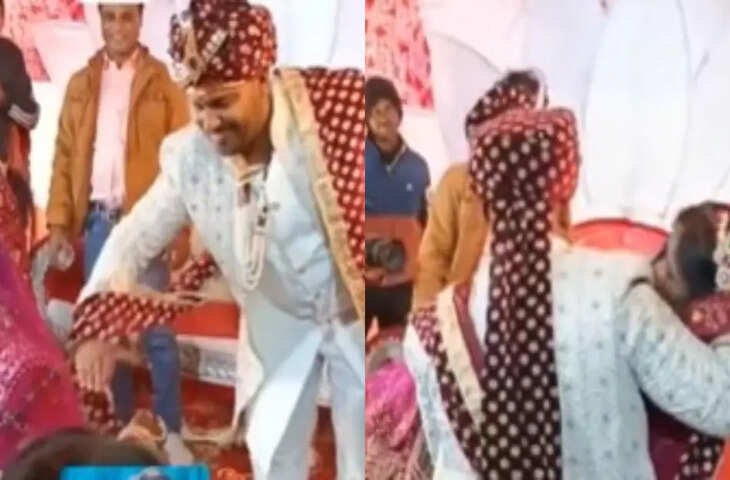 दुल्हन को गोद में उठाते ही दूल्हे का हुआ पोपट! दुल्हन के साथ मुंह के बल गिरा, वीडियो वायरल&nbsp;