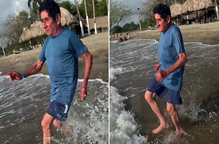 82 साल की उम्र में पहली बार समुद्र देखा, बुजुर्ग का भावुक वीडियो वायरल