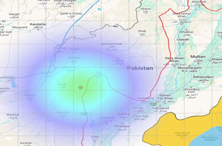 पाकिस्तान में एक बार फिर भूकंप के झटके, बलूचिस्तान रहा केंद्र