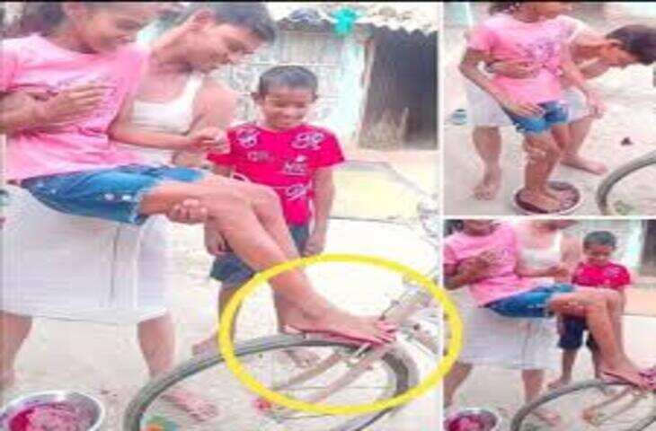 Viral Clip: बेटी के सम्मान में साइकिल पर लगवाई पैरों की छाप, देखकर लोग हुए भावुक