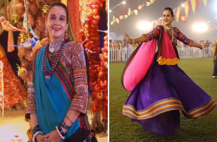 Royal Garba Style: शाही अंदाज़ में छाईं राधिकाराजे गायकवाड़, साधारण कांच की चूड़ियों और यूनिक रिंग से चुराई पूरी महफिल