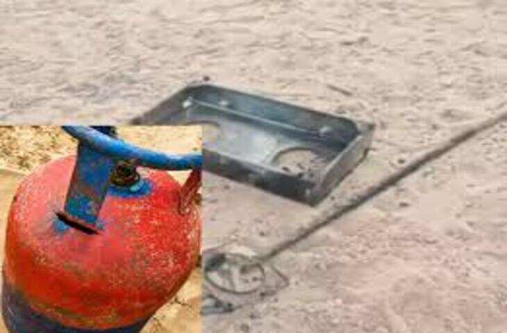 महिला की सूझबूझ से टला बड़ा हादसा, वीडियो में देंखे सिलेंडर में धमाके से घर का सामान जलकर राख
