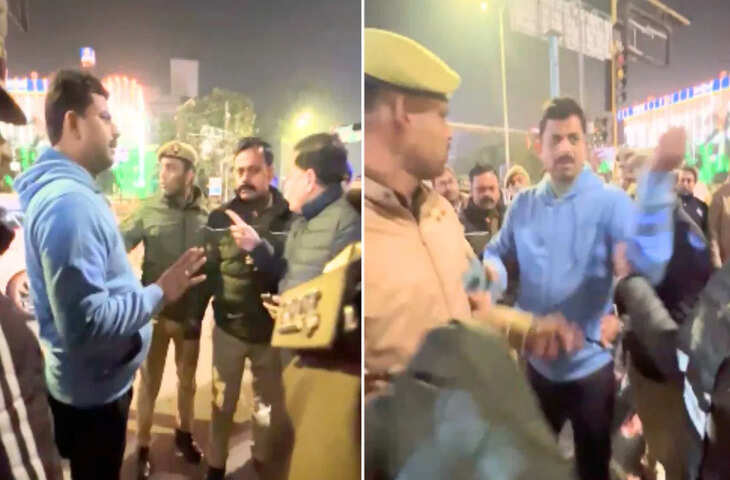 बैरिकेड्स पर चढ़ाई कार, पुलिसकर्मियों से बहस; लखनऊ के चौराहे पर नशे में दरोगा ने काटा बवाल