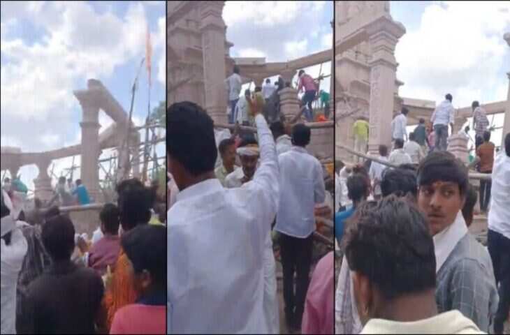 शनिवार को दर्शन के दौरान हुआ दर्दनाक हादसा हनुमान मंदिर की छत गिरी,&nbsp;30 से 40 लोगों के मलबे में दबे होने की आशंका