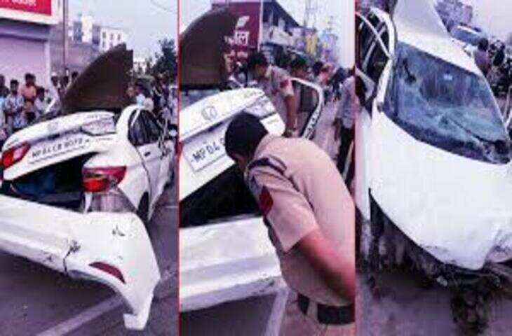 तेज रफ्तार कार डिवाइडर से टकराई, उछलकर दूसरी कार पर जा गिरी, हादसे का वीडियो वायरल