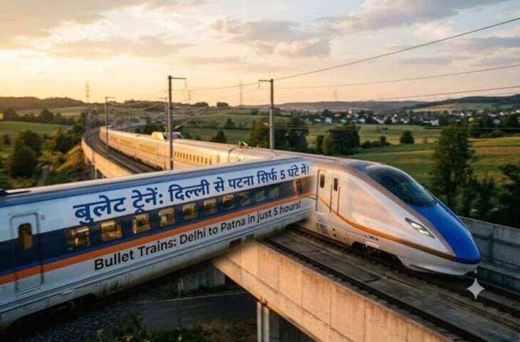 बिहार में बुलेट ट्रेन, करीब 5 घंटे में दिल्ली: पटना समेत 5 शहरों में बन सकते हैं स्टेशन, 350 KM/H की रफ्तार वाला होगा ट्रैक